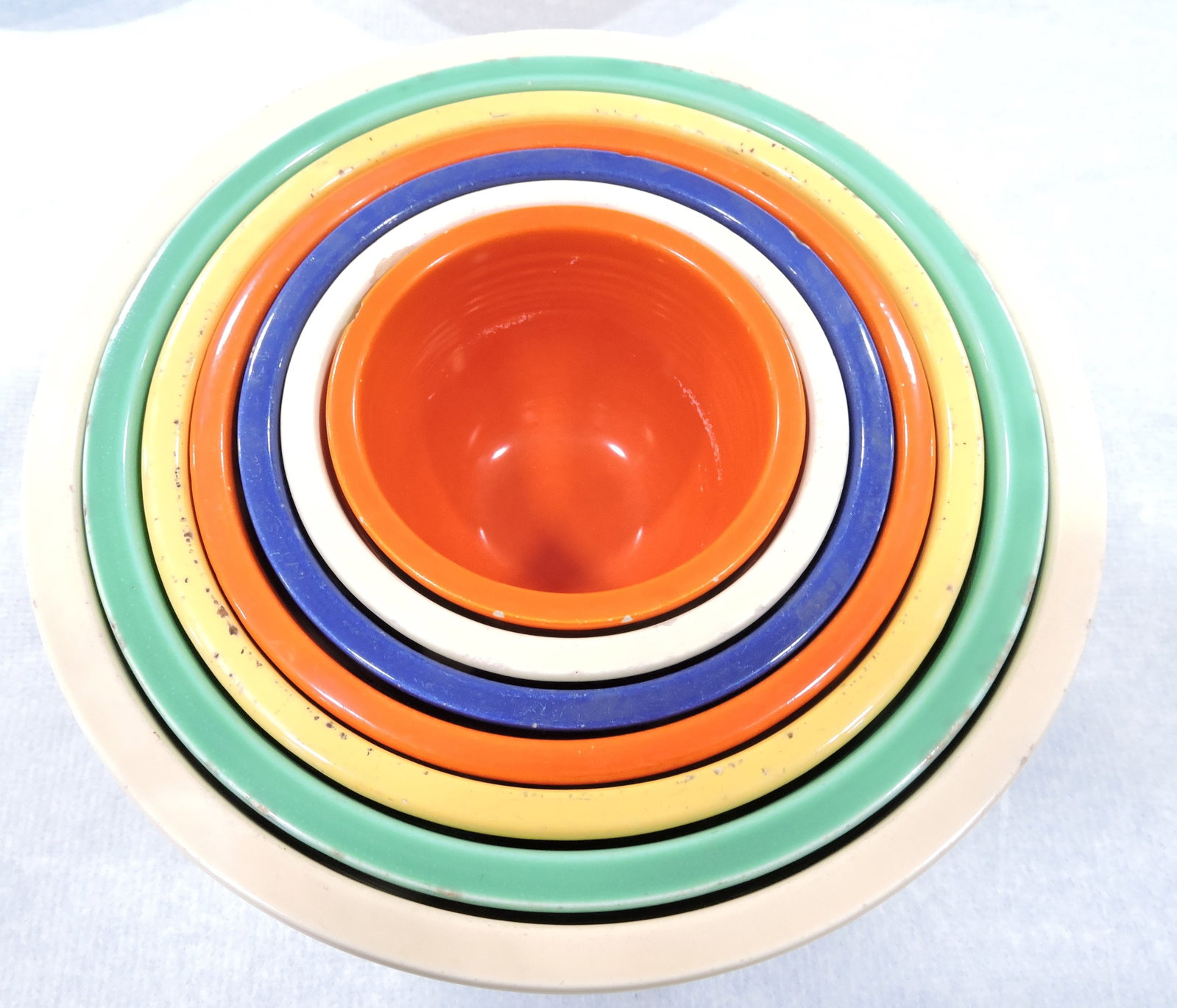 Fiesta mixing bowl set, #1 to #7, mixed,: various condition