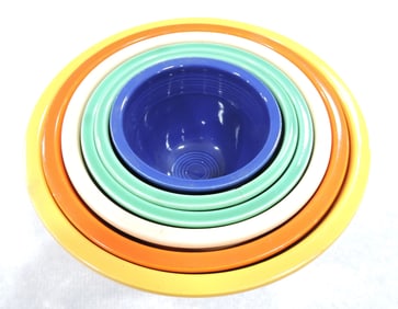 Fiesta mixing bowl set, #1 to #6, mixed,