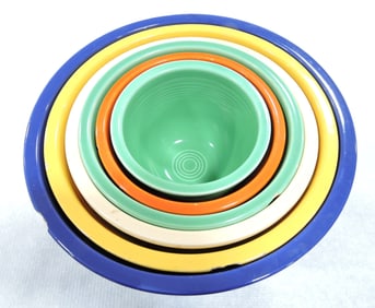 Fiesta mixing bowl set, #1 to #6, mixed,