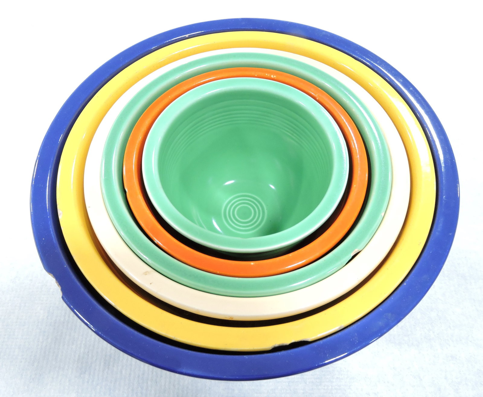 Fiesta mixing bowl set, #1 to #6, mixed,: various condition