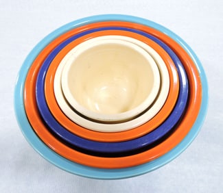 Fiesta mixing bowl set, #1 to #6, mixed,