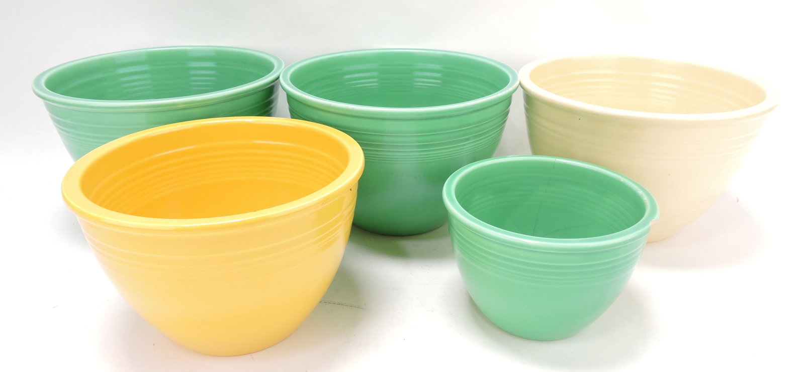 Fiesta mixing bowl group: 3 - #5,: 1 - #4, 1 - #2, various condition