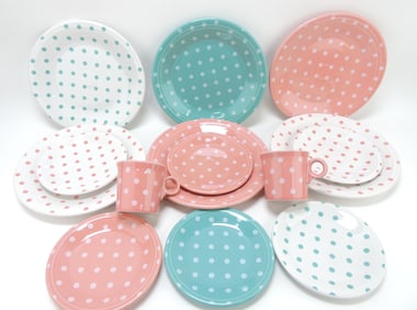 Fiesta Post 86 polka dot set of 6 - 10 1/2"