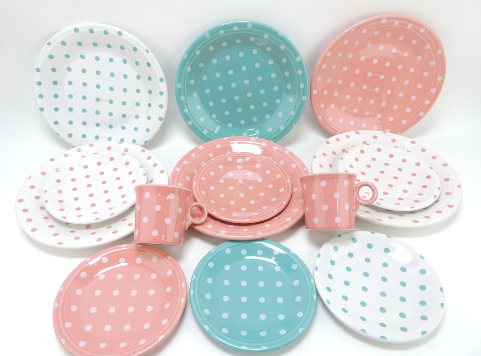 Fiesta Post 86 polka dot set of 6 - 10 1/2" (1 of 1)