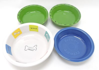 Fiesta Post 86 lot of 4 dog bowls,