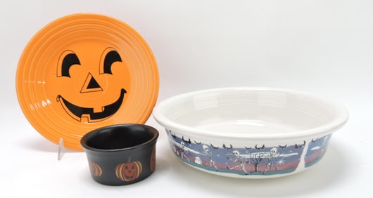 Fiesta Post 86 lot of 3 Halloween dishes