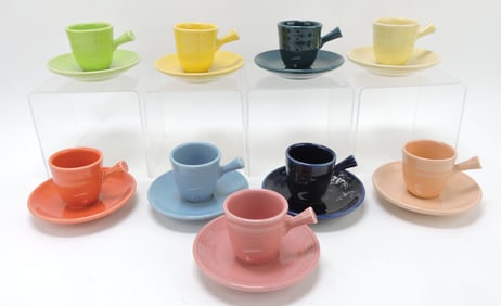Fiesta Post 86 lot of 9 AD cups & saucers,