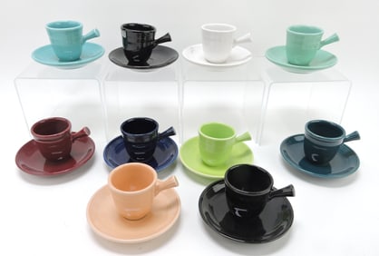 Fiesta Post 86 lot of 10 AD cups & saucers,