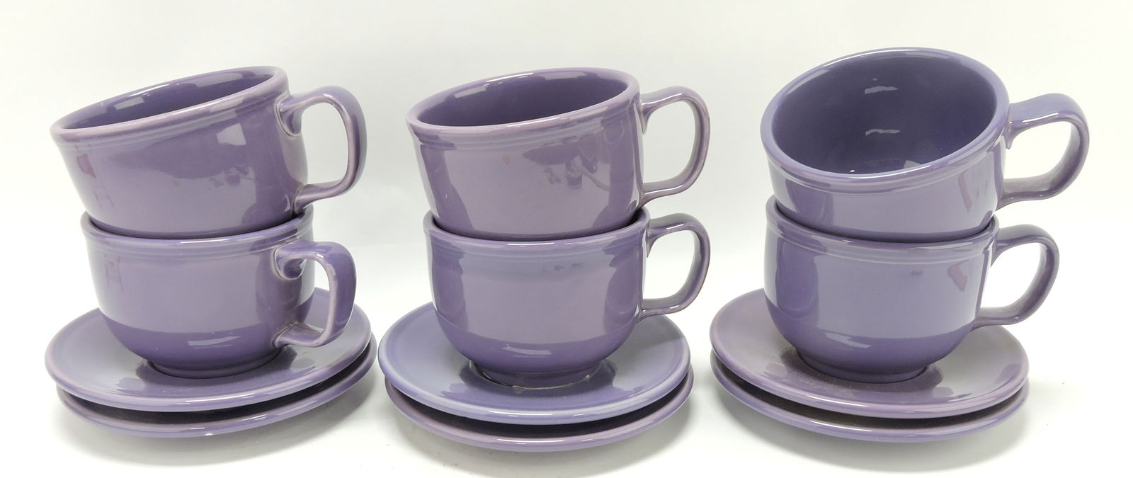 Fiesta Post 86 lot of 6 jumbo cups &: saucers