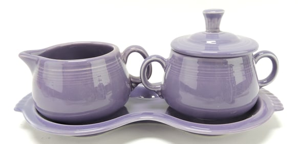 Fiesta Post 86 cream, sugar, & tray set,