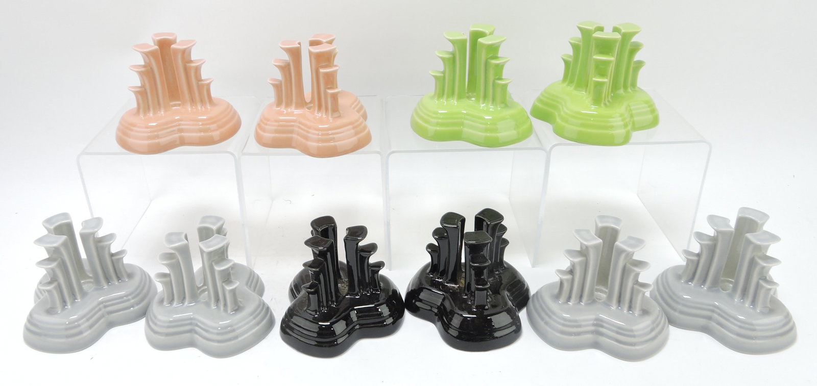 Fiesta Post 86 lot of 5 pair of pyramid: candle holders