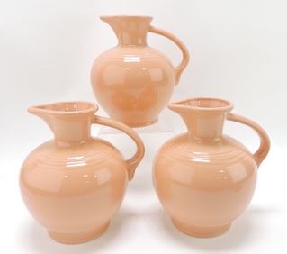 Fiesta Post 86 lot of 3 carafes, apricot,