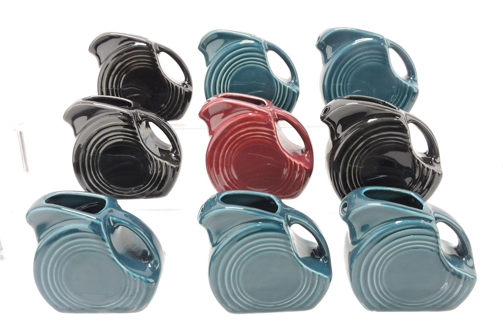 Fiesta Post 86 lot of 9 mini disc pitchers, (1 of 1)