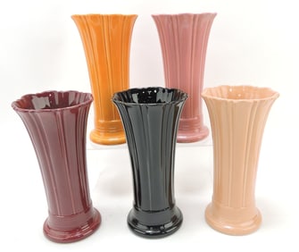 Fiesta Post 86 lot of 5 medium vases,