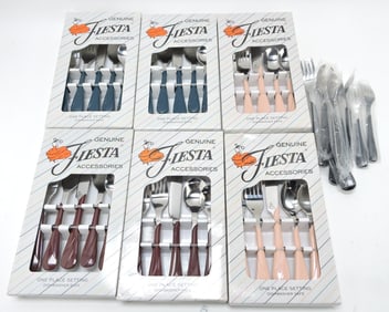 Fiesta Post 86 lot of 8 - 5 pc flatware