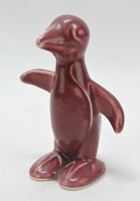 Harlequin animal, penguin, maroon, 3"