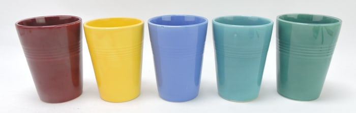 Harlequin lot of 5 water tumblers, 4 1/4"