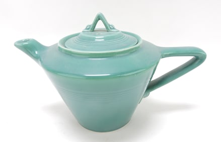 Harlequin teapot, 6", spruce green