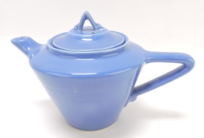 Harlequin teapot, 6", mauve blue
