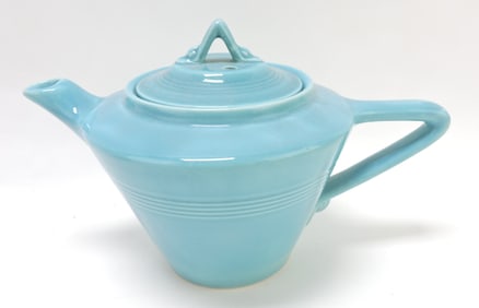 Harlequin teapot, 6", turquoise