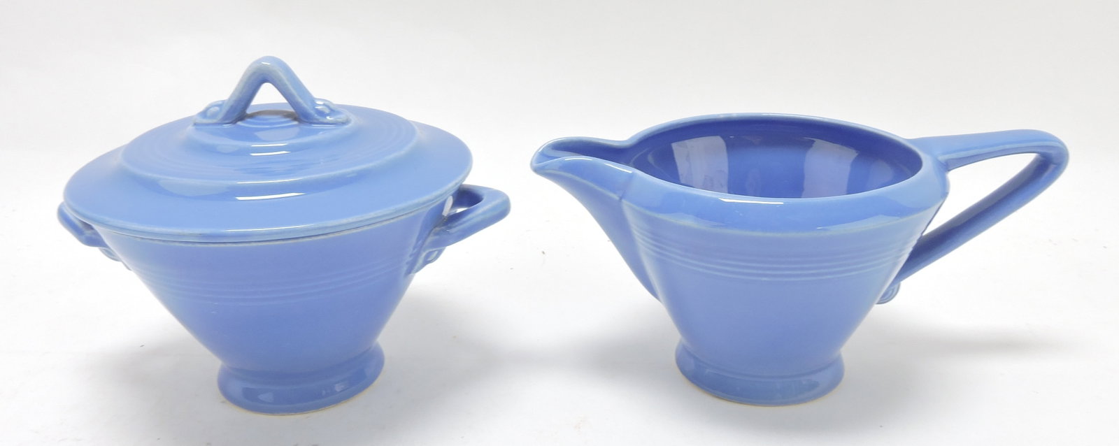 Harlequin cream & sugar, mauve blue,: 4"