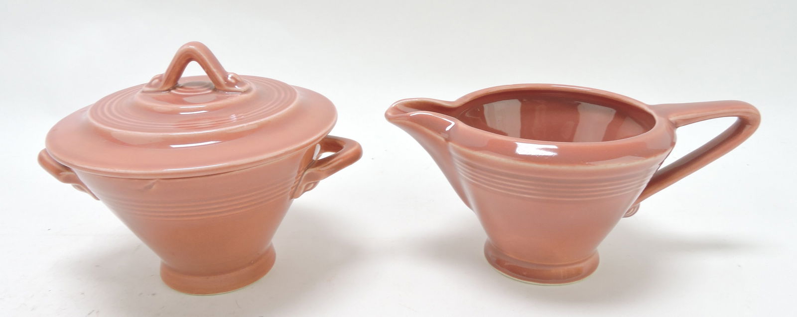 Harlequin cream & sugar, rose,: 4"