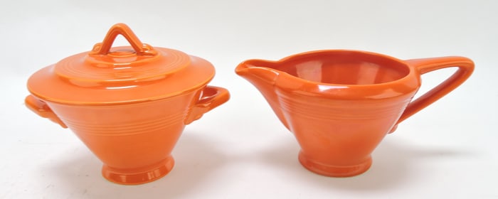 Harlequin cream & sugar, red,