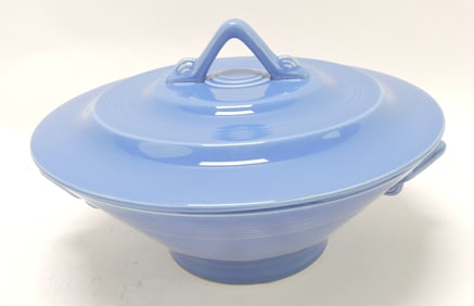 Harlequin casserole, mauve blue, 5 1/2"