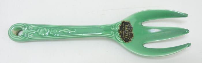 Kitchen Kraft fork, green with paper label,