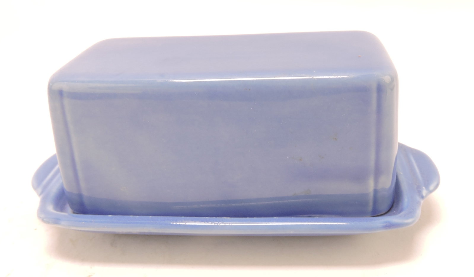 Riviera 1/4 pound butter, mauve blue,: 6"w, wear to base