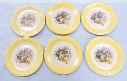 Fiesta set of 6 - 9" turkey plates