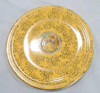 Fiesta 15" chop plate with Victorian: couple and gold cherries