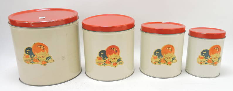 Go Along metal 4 pc canister set with: Fiesta decal