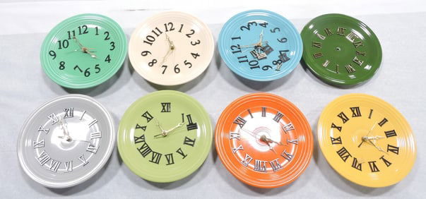 Vintage Fiesta lot of 8 plate clocks,