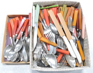 Large lot of Bakelite flatware