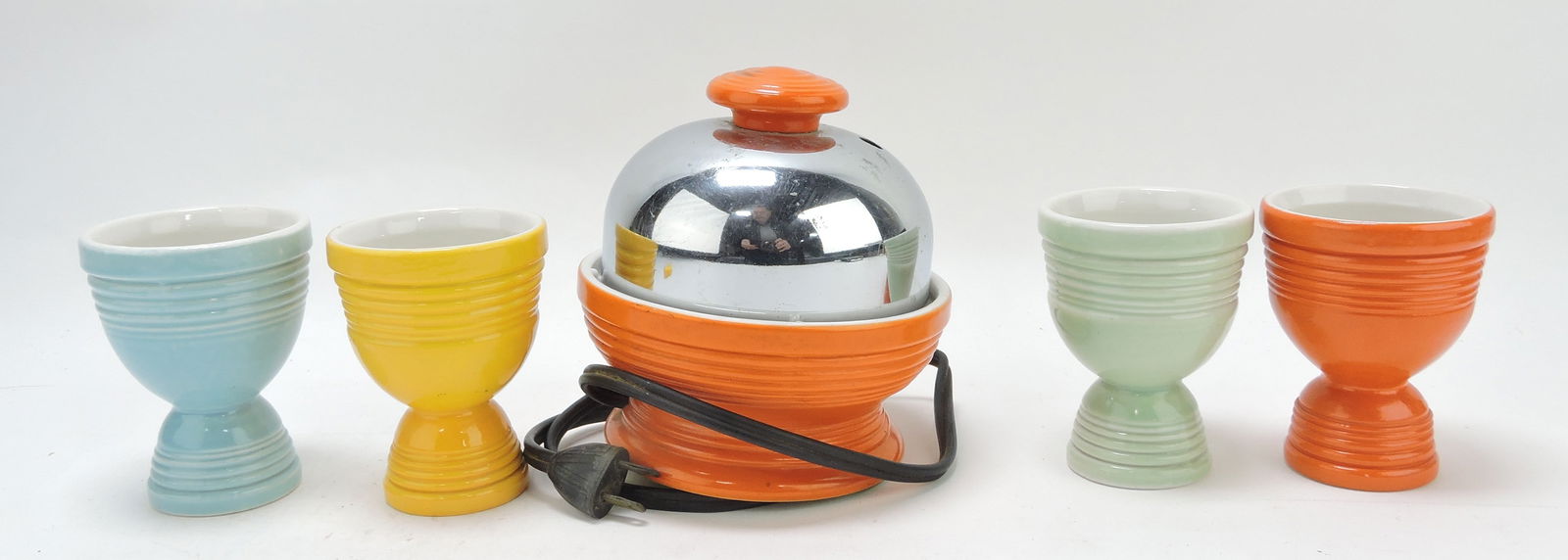 Hankscraft egg poacher and 4 egg cups: .