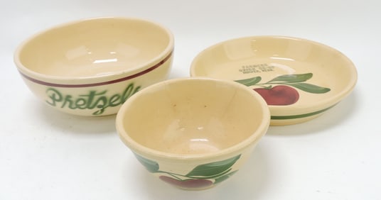 Watt Pottery lot of 3 pcs, various