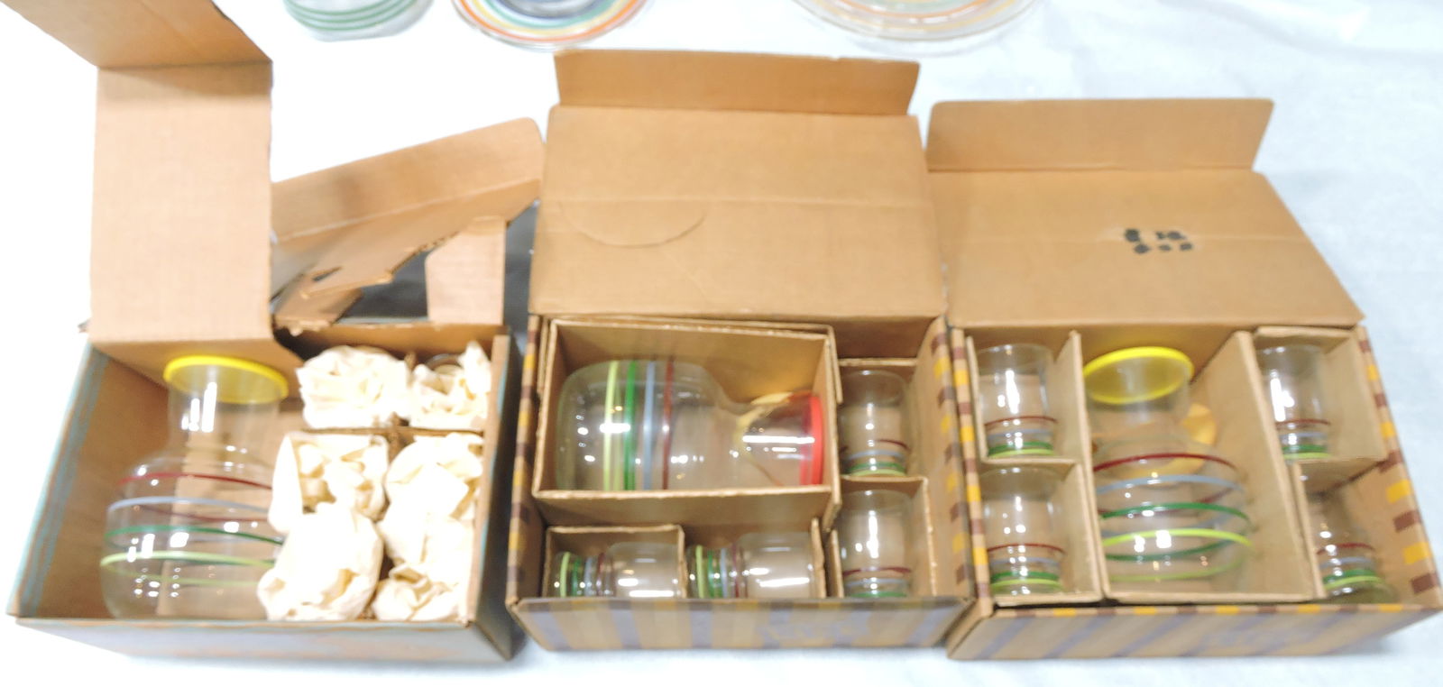 Libbey lot of 3 glass go along juice: sets in original boxes