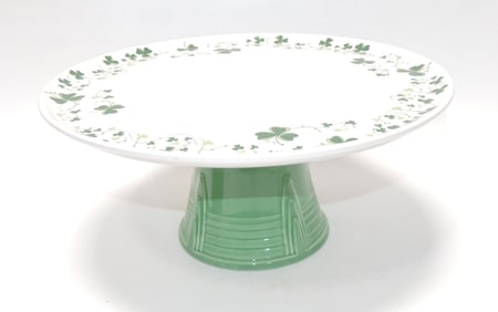 RARE Fiesta Post 86 St. Patrick's Day pedestal cake plate, NIB
