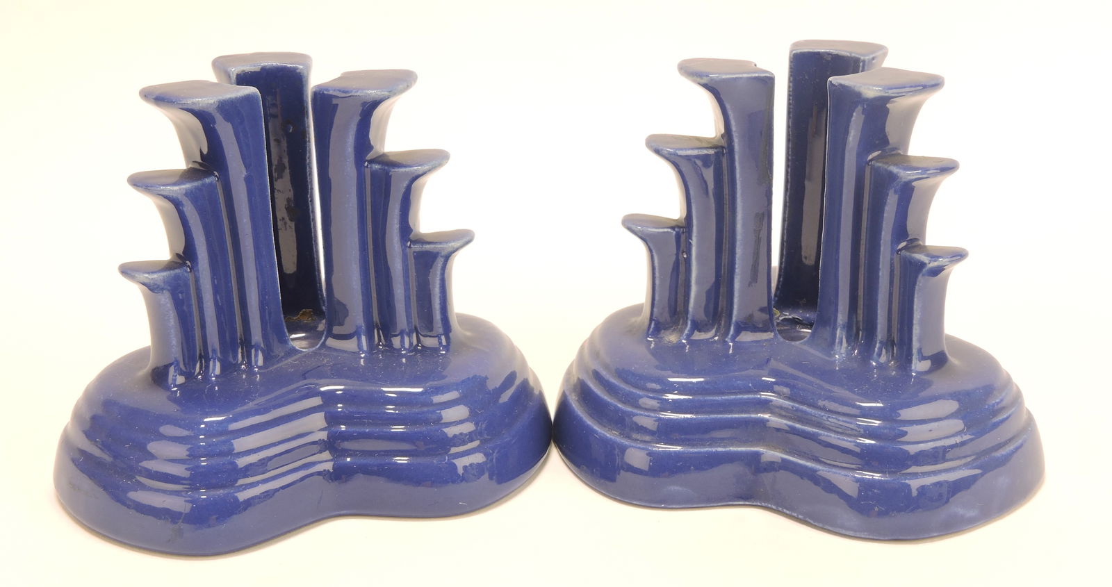 Fiesta pair of tripod candle holders, (1 of 1)