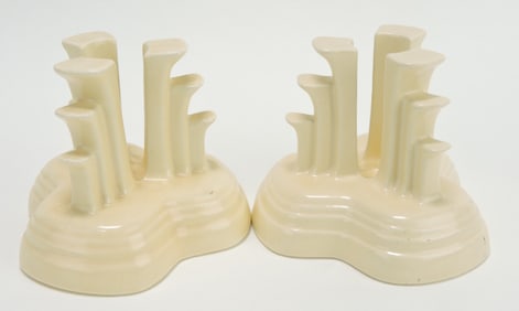 Fiesta pair of tripod candle holders,