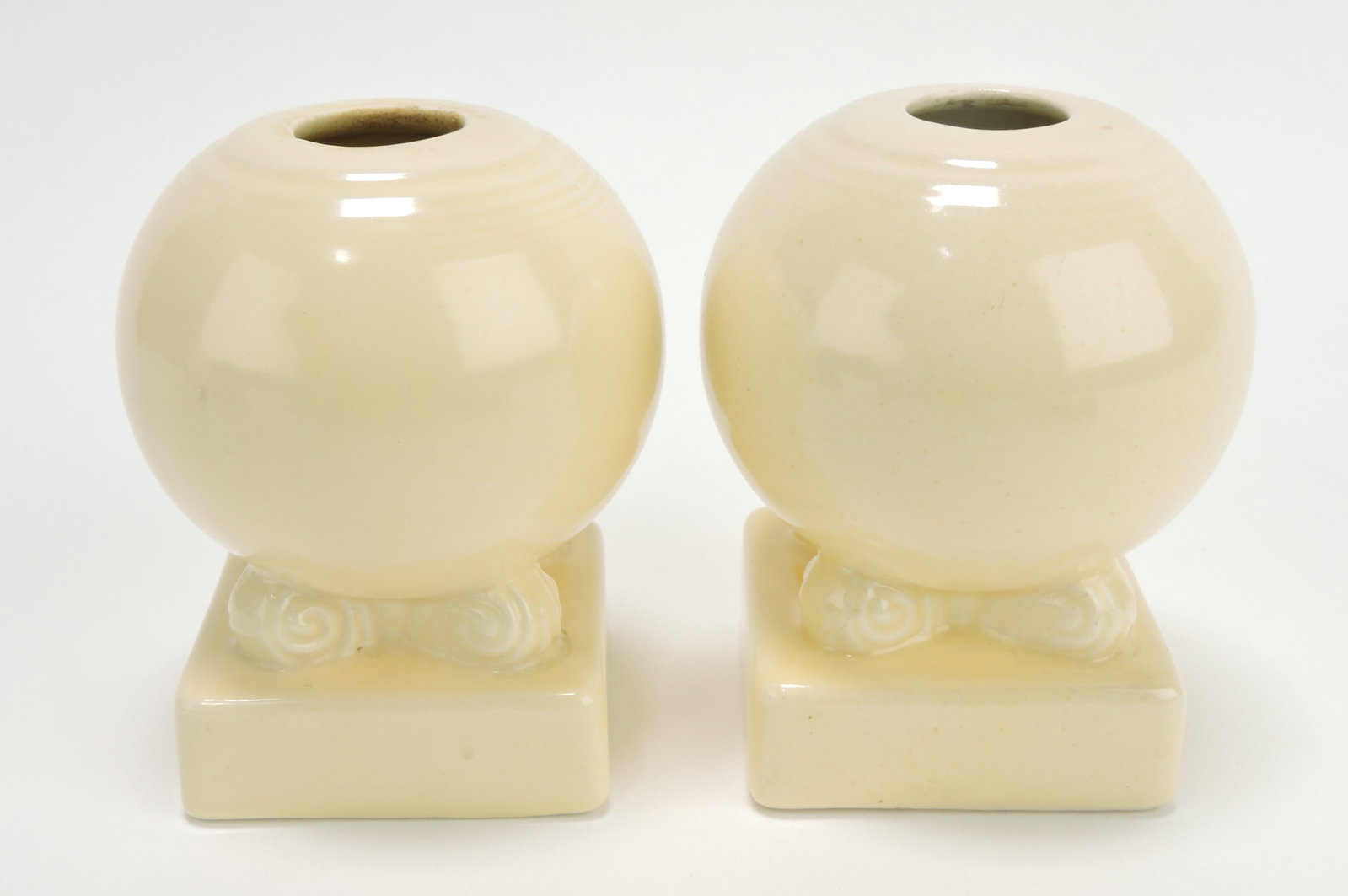 Fiesta pair of bulb candle holders,: ivory