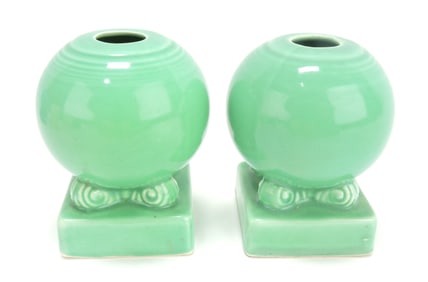 Fiesta pair of bulb candle holders,