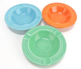 Fiesta ashtray group, red, turquoise,