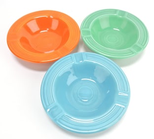 Fiesta ashtray group, red, turquoise,