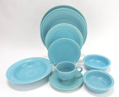 Fiesta 9 piece place setting, turquoise: .
