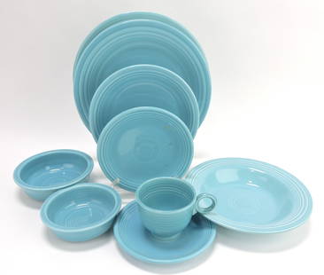 Fiesta 9 piece place setting, turquoise: .