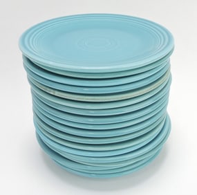 Fiesta 6" plate group, 18 turquoise