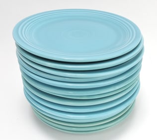 Fiesta 7" plate group, 15 turquoise