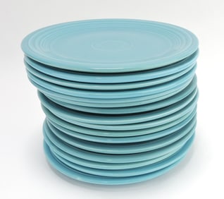 Fiesta 9" plate group, 16 turquoise